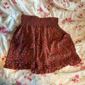 Amazon Essentials Red Floral Mini Skirt